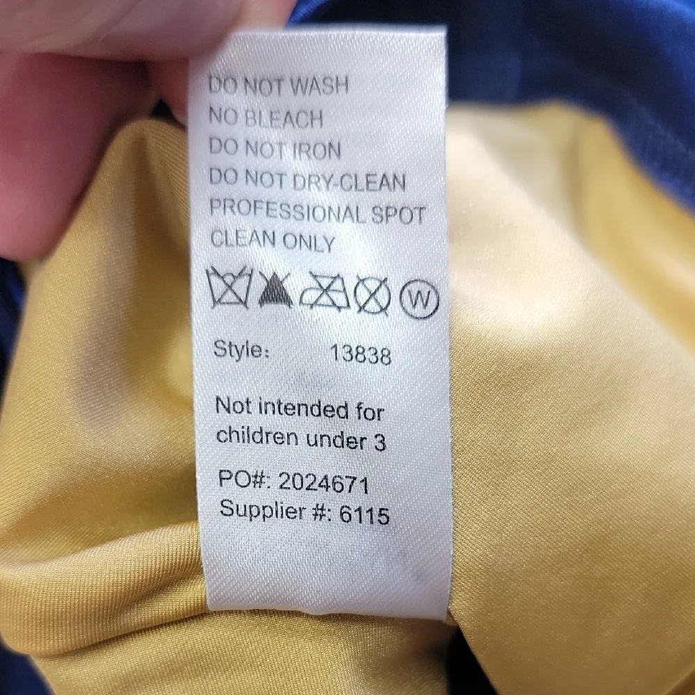 Weissman Size SC (6/6X) Navy & Gold Showtime Sequin Tutu Dance Costume #13838